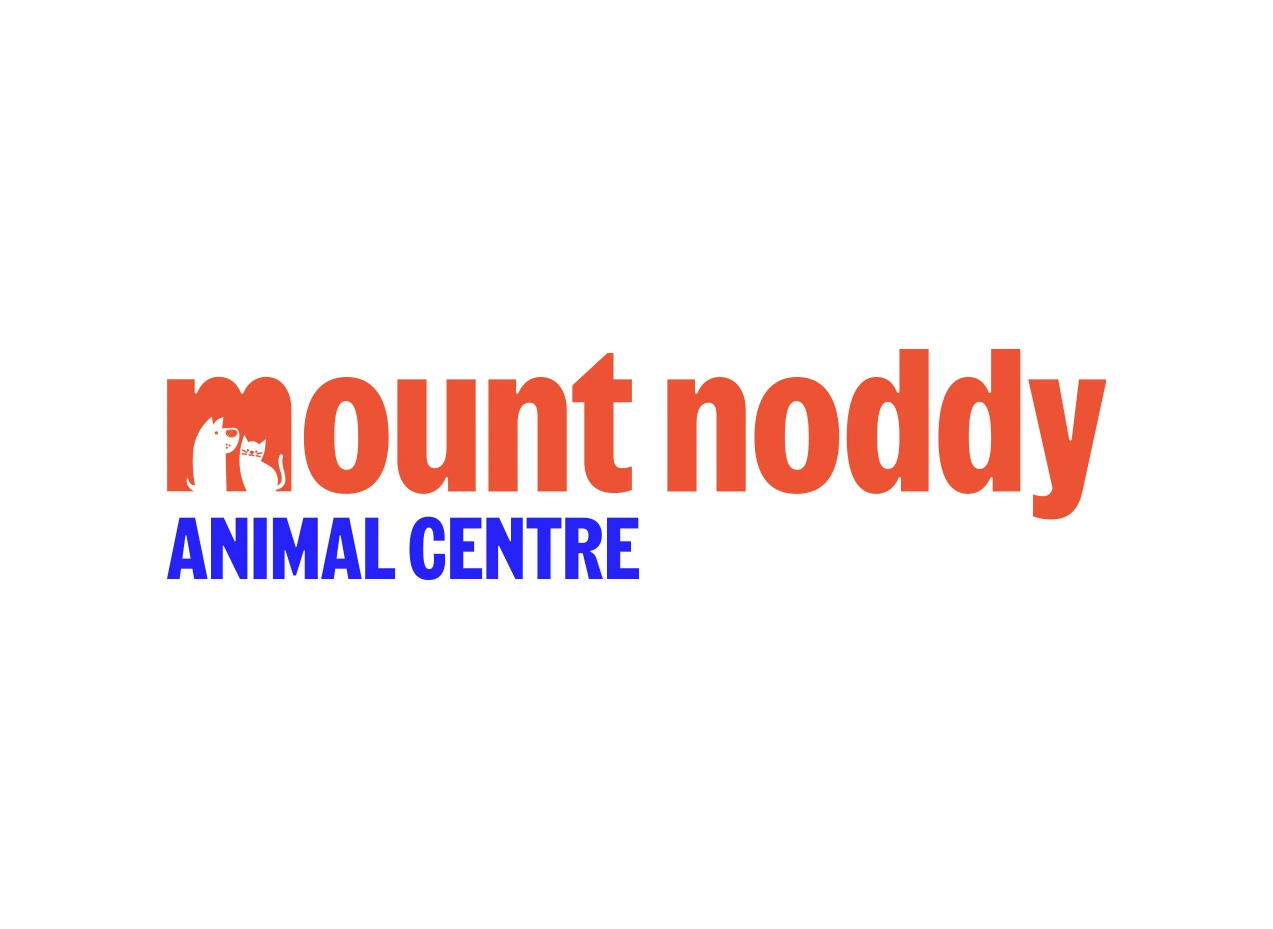 Mount Noddy Animal Centre horizontal logo in orange and blue