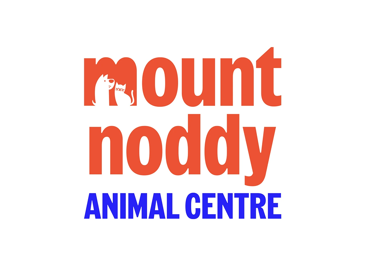 Mount Noddy Animal Centre stacked logo in orange and blue